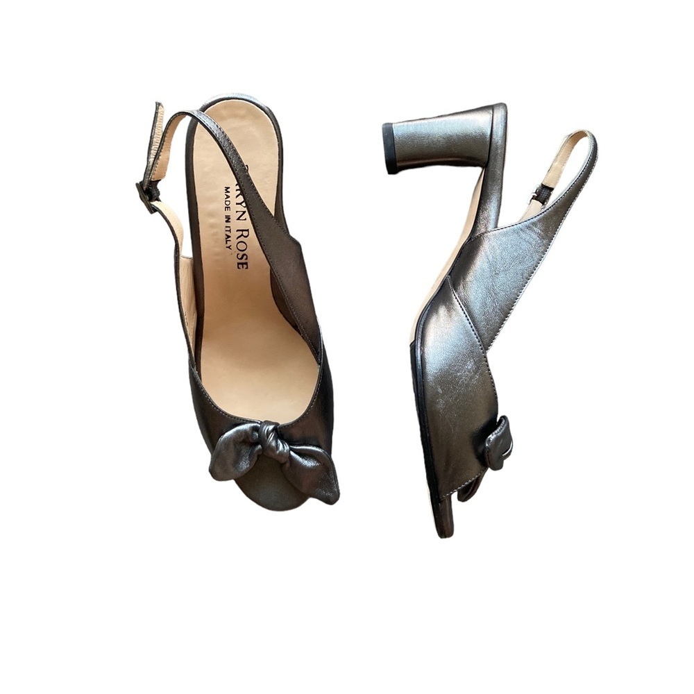 Taryn Rose Bronze Slingback Toe Heels sandals